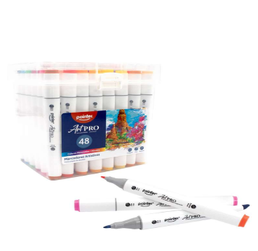 Pointer - Marcadores de Alcohol Doble Punta 48 Colores AHC-48