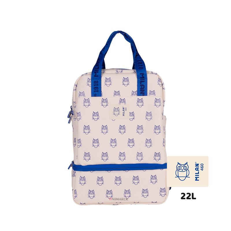 MILAN - mochila infantil con lonchera 13.5 lts beige