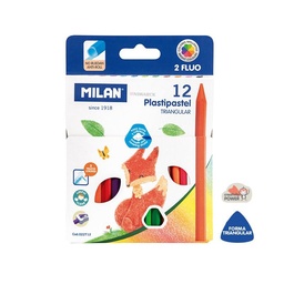 MILAN - crayón plastipastel 12 colores